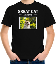 Grijze katten t-shirt met dieren foto great cat mochildrents zwart voor kinderen