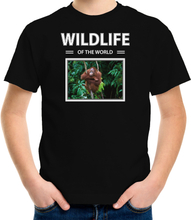 Orang oetan aap foto t-shirt zwart voor kinderen - wildlife of the world cadeau shirt Orang oetans liefhebber