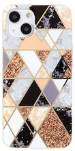 Shockproof Phone Case for iPhone 13 Splicing Geometric Marble Pattern TPU Phone Cover IMD Slim Case