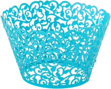 Cupcake Wrapper Blå Lace - 12-pack