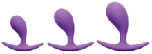 Booty Poppers Silicone Anal Plug Set Of 3 - Purple