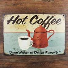 Emaljeskilt Hot Coffee