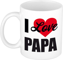 I love papa / Ik hou van papa cadeau mok / beker wit 300 ml - Cadeau mokken