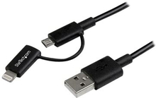 StarTech.com LTUB1MBK USB-kaapeli 1 m USB 2.0 USB A Micro-USB B Musta