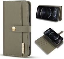 DG.MING til iPhone 12 Pro Max Aftagelig 2-i-1 split læder tegnebog taske + pc bagcover