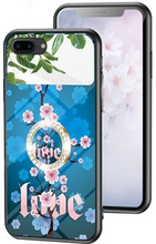 Magic Mirror Series for iPhone 7 /8 /SE (2020)/SE (2022) Flower Pattern Kickstand Mirror Phone Case