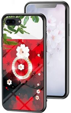 Magic Mirror Series for iPhone 7 /8 /SE (2020)/SE (2022) Flower Pattern Kickstand Mirror Phone Case