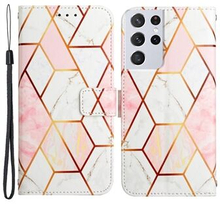 YB Pattern Printing Leather Series-5 Pattern Printed Phone Case for Samsung Galaxy S21 Ultra 5G Shoc