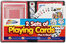 Standard Card Game 2-Pack + 4 Dice Poker Card Games