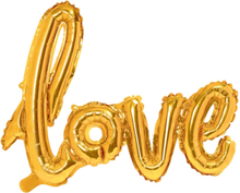 Love - Guldfärgad Skrivstil Folieballong 73x59 cm