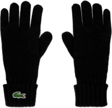 Lacoste Wool Knit Gloves Black