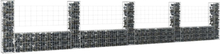 vidaXL U-formad gabionkorg med 5 stolpar järn 500x20x100 cm
