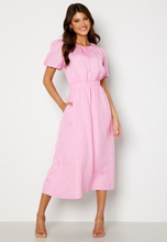FOREVER NEW Noa Linen Midi Dress Pink 34