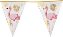 Banner med Vimplar och Folierat Guldmotiv 4 meter - Flamingo Gold