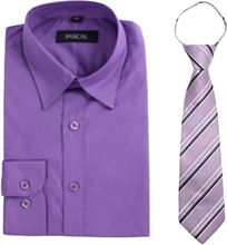 Lilla skjorte med lilla slips