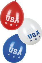 USA Ballonger Röd/Vit/Blå - 6-pack