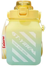 YB0715 For Gym Office Home Gradient Water Bottle 1500ml Large Capacity Straw Kettle (No FDA Certific