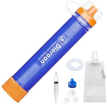 DIERCON Portable Personal Water Filter Drinking Straw 3-Stage Filtration for Camping Hiking Hunting
