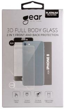 GEAR Härdat Glas 3D 2in1 Front & Back iPhone 8 Edge to Edge Svart med Klar baksida