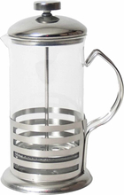 French press koffie/thee maker/cafetiere glas/RVS 350 ml