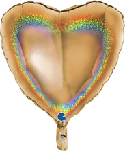 Folieballong Hjärta Glitter Guld - 46 cm