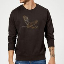 Harry Potter Hedwig Broom Gold Sweatshirt - Black - S - Black
