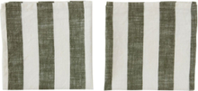 Striped Napkin - Pack Of 2 Home Textiles Kitchen Textiles Napkins Cloth Napkins Multi/mønstret OYOY Living Design*Betinget Tilbud
