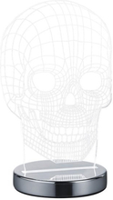 Reality tafellamp Skull 3D 21 cm staal/acryl transparant