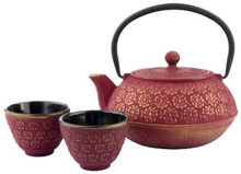 Bredemeijer Shanghai, Yksi teekannu, 600 ml, Kulta, Vaaleanpunainen, valurauta, Haudutussuodatin, Ruostumaton teräs