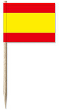 50x Cocktailprikkers Spanje 8 cm vlaggetje landen decoratie