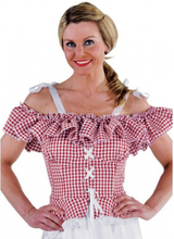 Tiroler blouse Carmen rood geruit