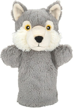 Knuffel handpop wolf grijs 24 cm knuffels kopen