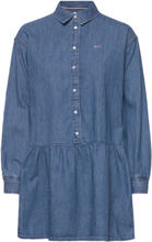 Tjw Chambray Shirt Dress Kort Kjole Blue Tommy Jeans