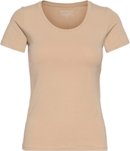 T-Shirt Cotton Stretch T-shirts & Tops Short-sleeved Beige Bread & Boxers*Betinget Tilbud