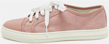 Gucci Pink GG Canvas and Leather Cap Toe Low Top joggesko