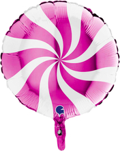 Folieballong Swirly Rosa & Vit