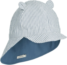 Gorm Reversible Seersucker Sun Hat Solhat Blue Liewood