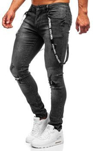 Czarne jeansowe spodnie męskie slim fit Denley 61008S0