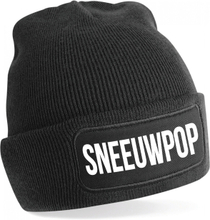 Sneeuwpop muts - unisex - one size - zwart - apres-ski muts