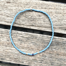 Perlearmbånd med Lapis Lazuli, blå & sølv