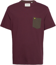 Contrast Pocket T-Shirt T-shirts Short-sleeved Burgunder Lyle & Scott*Betinget Tilbud