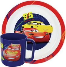 2x Kinder ontbijt set Disney Cars 2-delig van kunststof