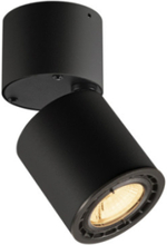 SUPROS 78, loftlampe, LED, 3000K, rund, sort, 60° linse