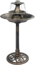 vidaXL Fuglebad med fontene bronse 50x91 cm plast