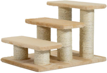 Scaletta scala per gatti in legno e peluche beige tiragraffi