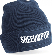 Sneeuwpop muts - unisex - one size - navy - apres-ski muts
