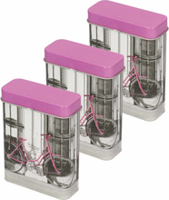 3x Metalen sigaretten blikjes/doosjes roze met fotoprint