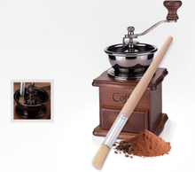 2 PCS Wood Handle Bristles Coffee Grinder Dusting Cleaning Brush, Length: 19.5cm