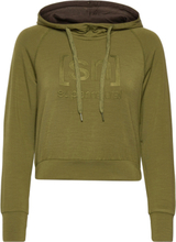 W Liquid Flow Logo Hoodie Tops Sweatshirts & Hoodies Hoodies Green Super.natural