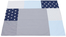 Ullenboom Patchwork Skiftemåtte Betræk blå lyseblå grå 75x85 cm